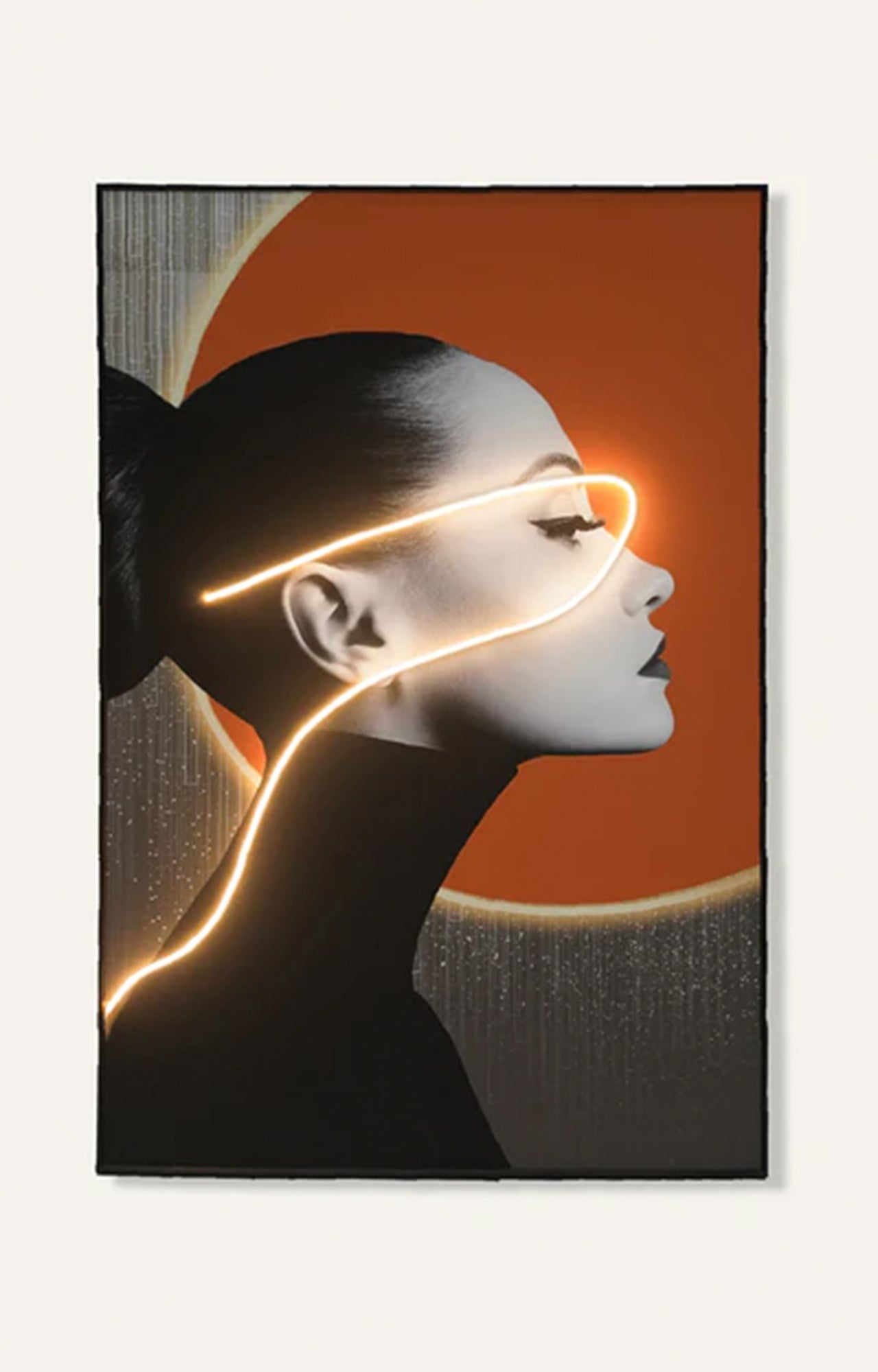 Lady Painting With Led Light (Framed)