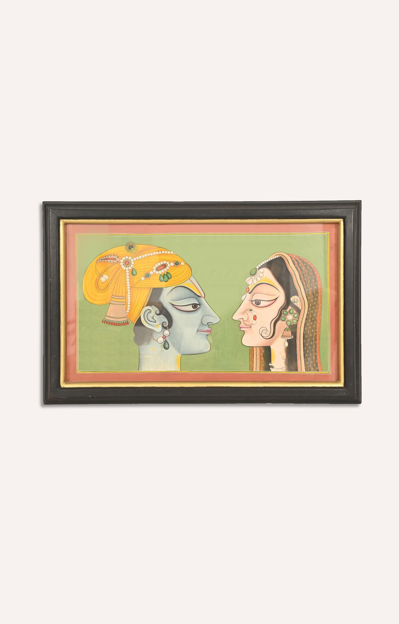 Indian mythological subject water painting ( Framed)
