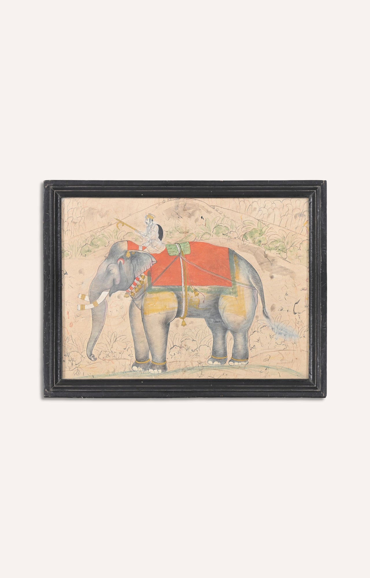 Elephant with Mahout : Watercolor painting