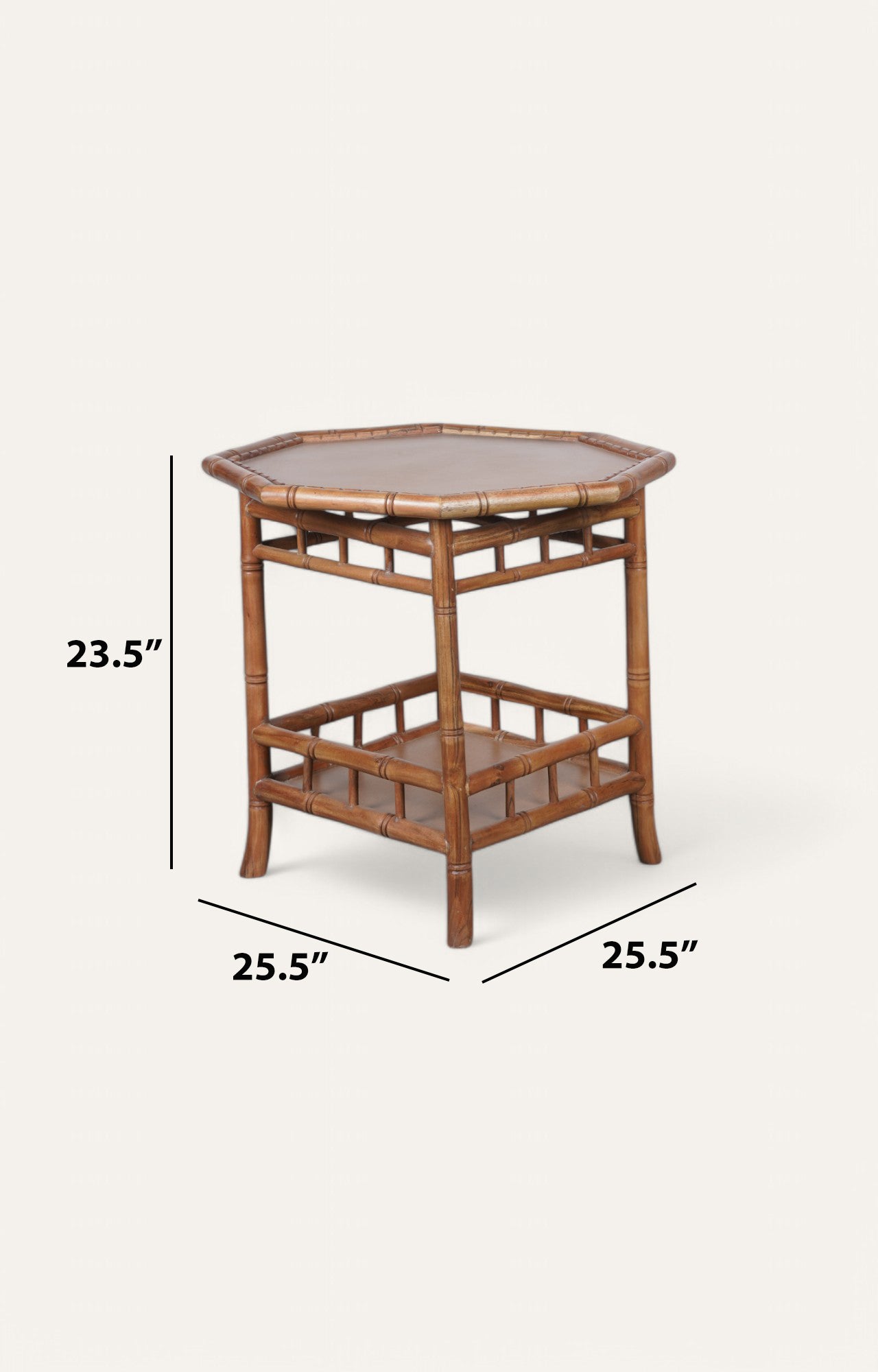 Coastal Bamboo Octagonal Side Table