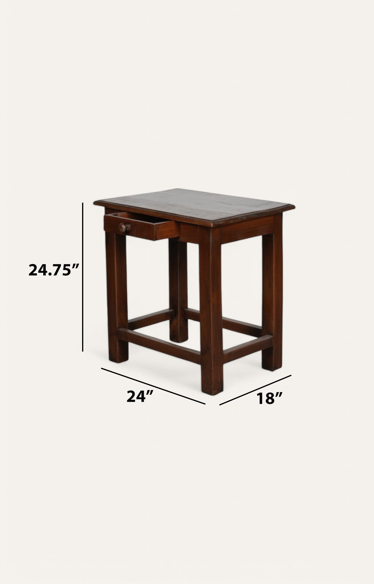 Classic Wooden Side Table with Storage Drawer