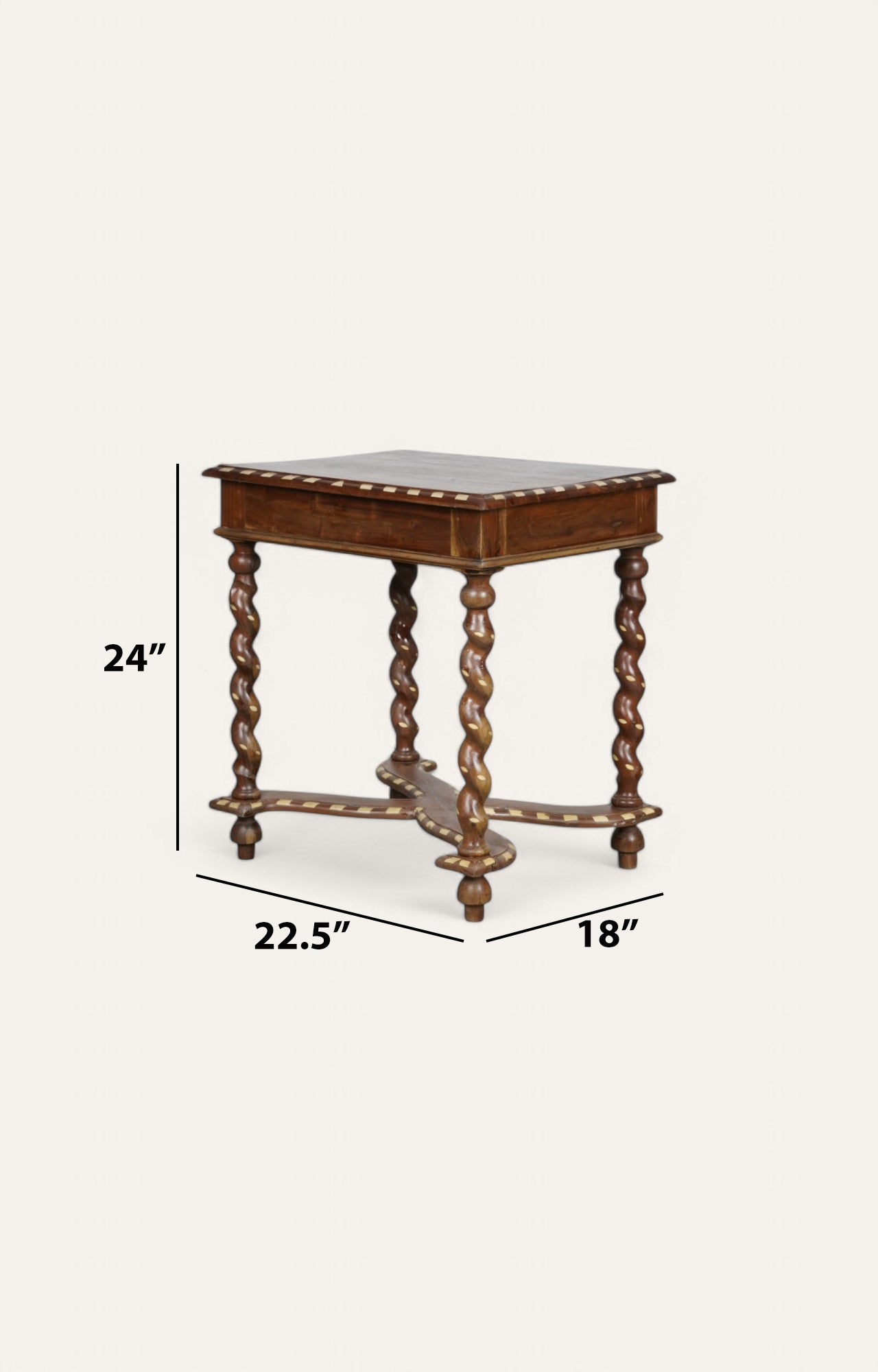Barley Twist Inlay Side Table