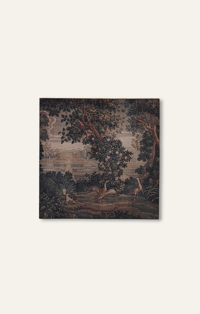 Traditional Forest Texture Print on Hessain Wall Painting