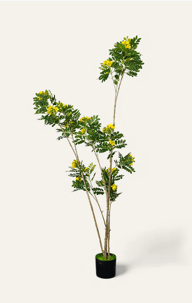 Artificial Yellow Mimosa Plant – 7.5 Feet