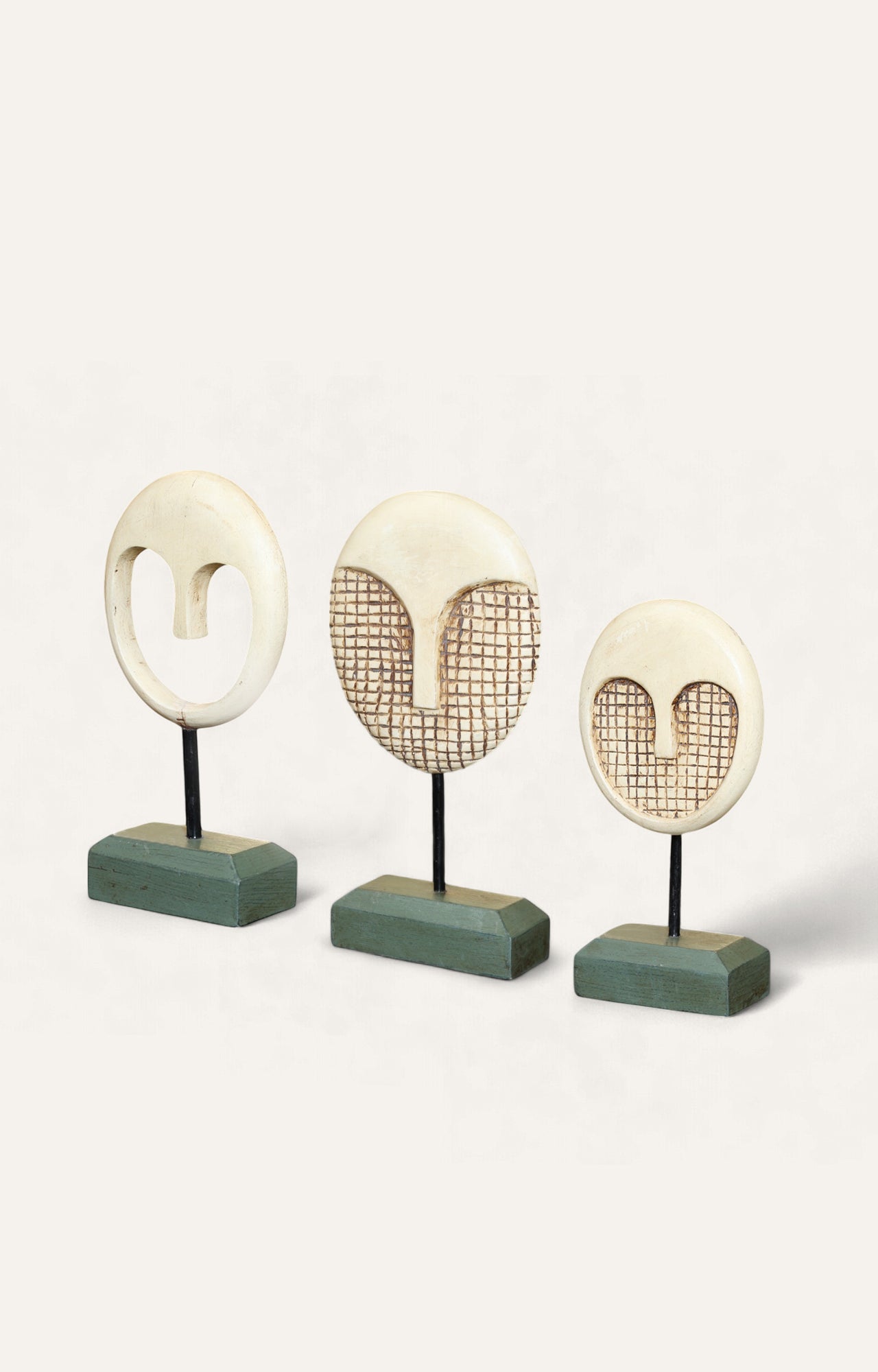 Wood Mask Décor Set of 3