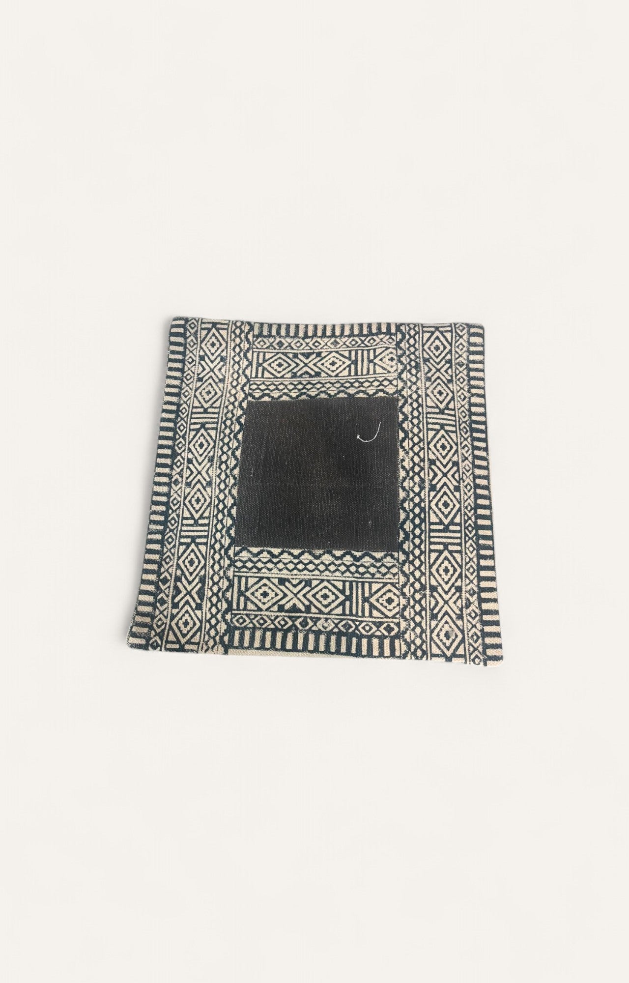 Handwoven Cotton Cushion Cover -  Black Floral