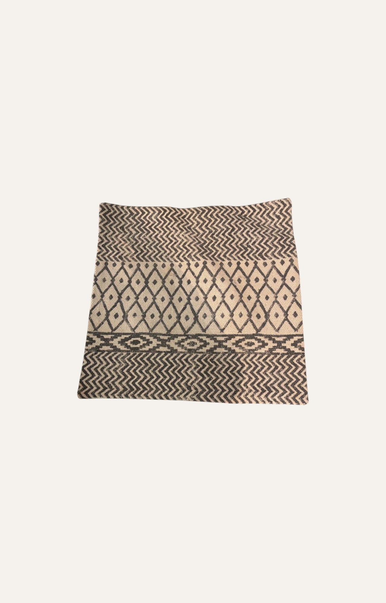 Handwoven Cotton Cushion Cover with Tribal Lines