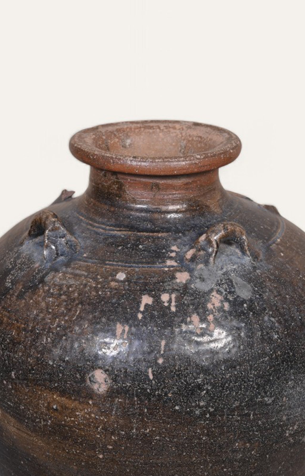 Black and Gold Rustic Ceramic Vase