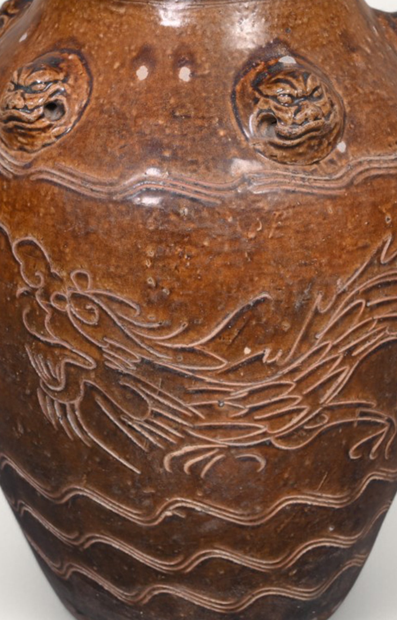 Brown Vintage Chinese Large Ceramic Vase