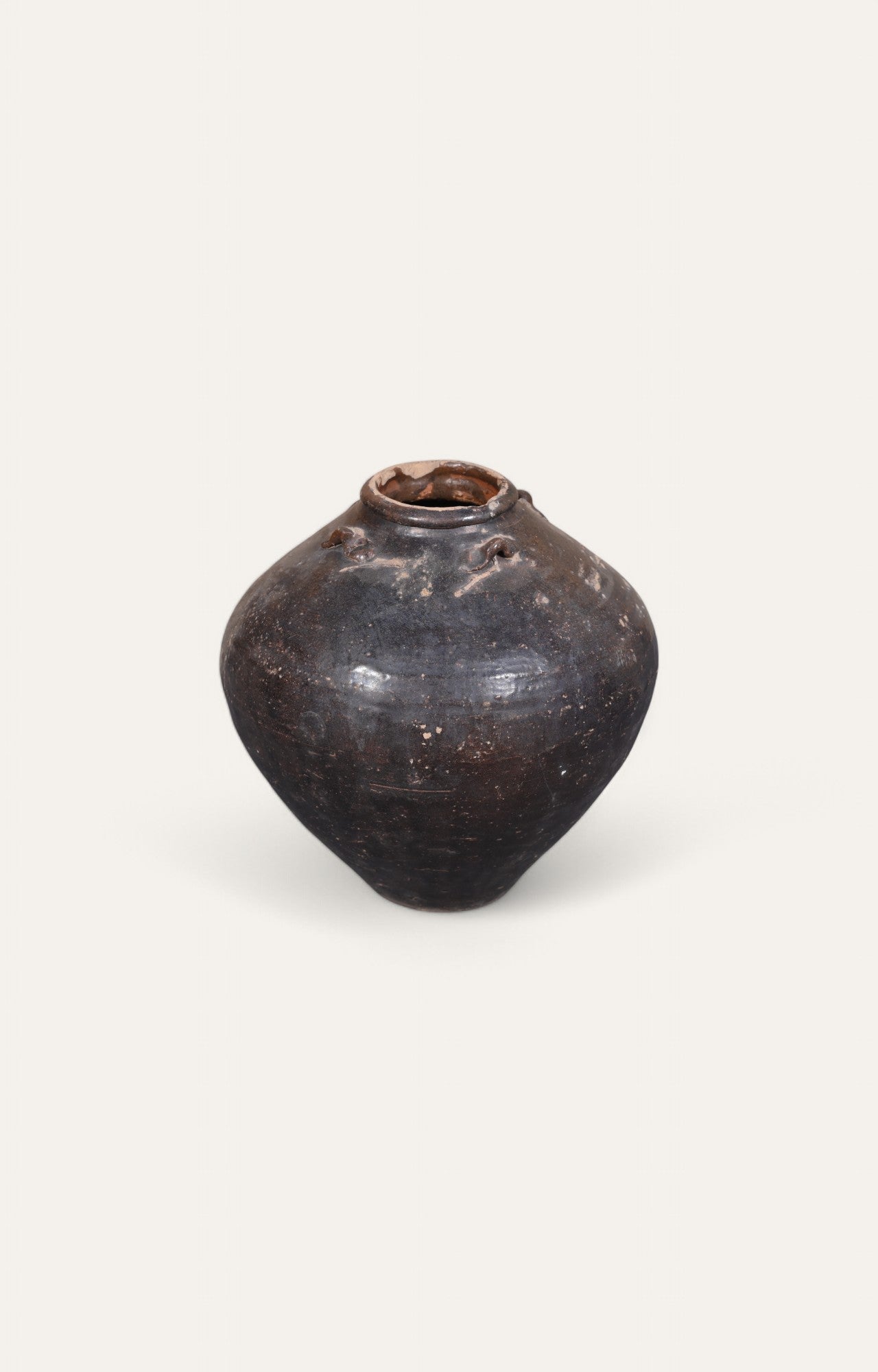 Black Earthenware Clay Pot