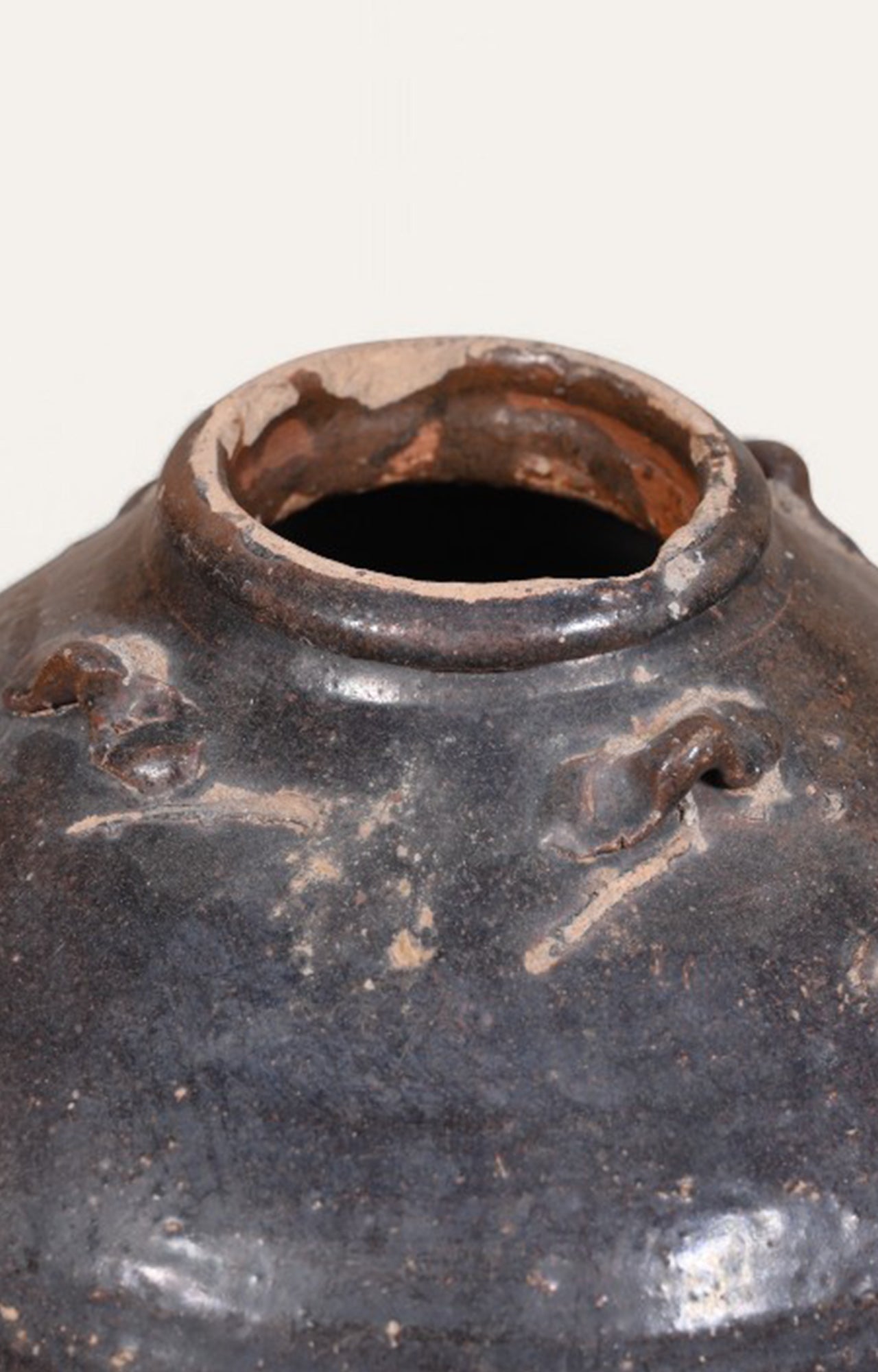 Black Earthenware Clay Pot