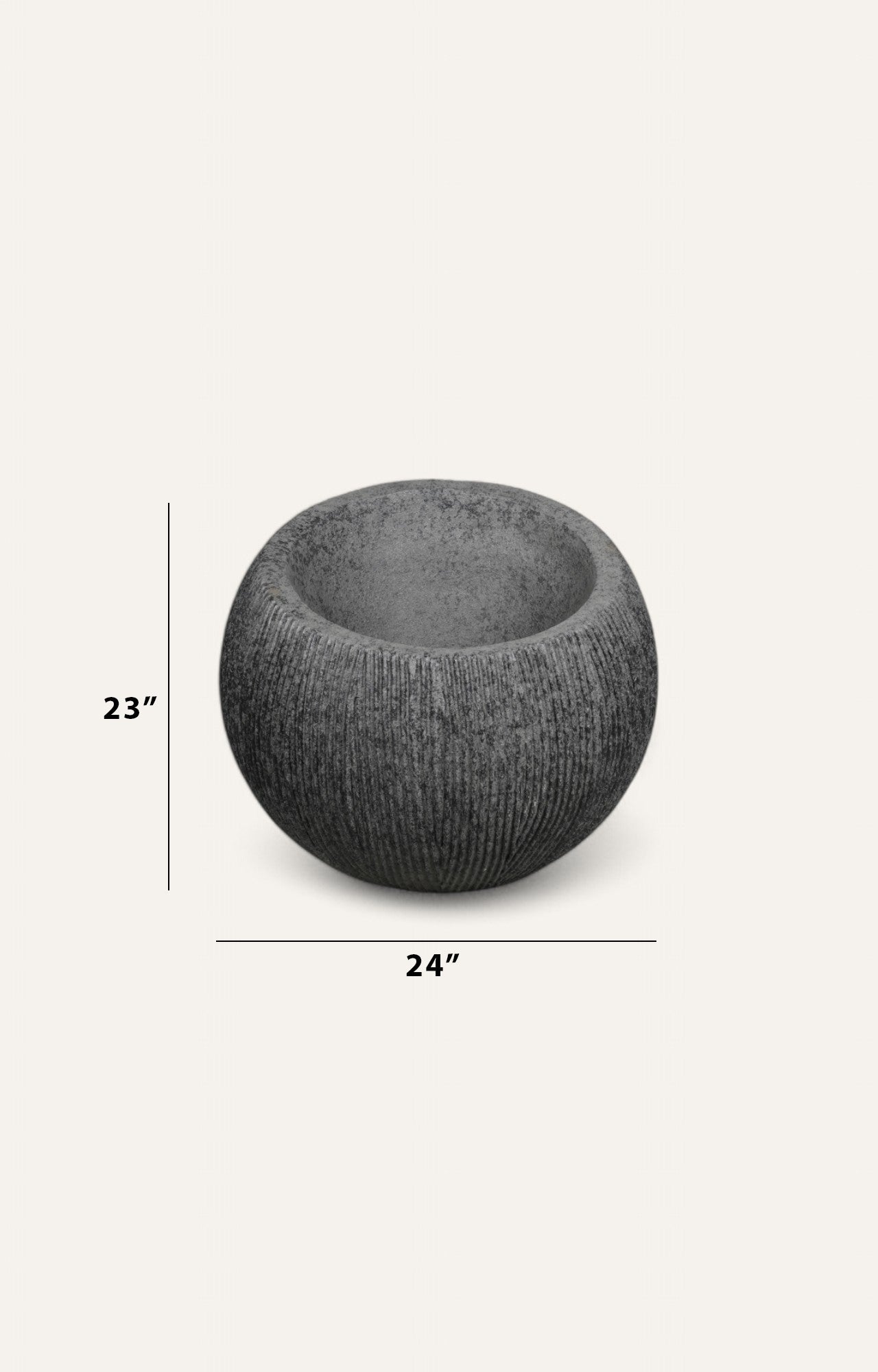 Ribbed Sphere Planter Big