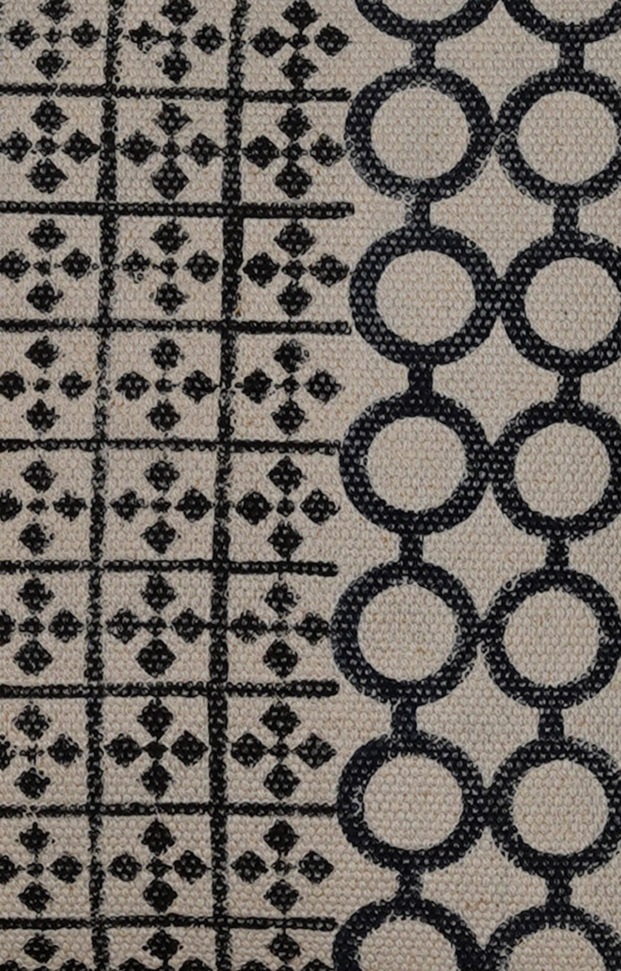 Black and White Geometric Patterned Printed Cushion