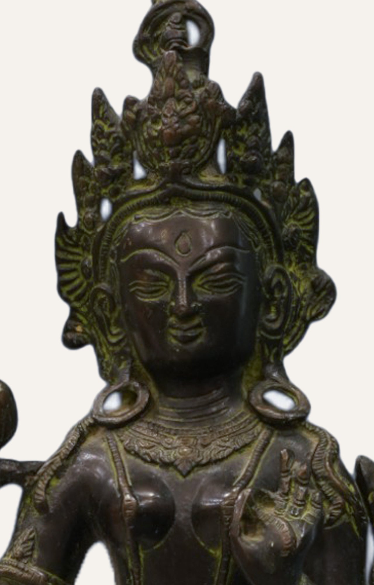 Lakshmi Divine Vintage Brass Hand-Painted Figurine Table Décor