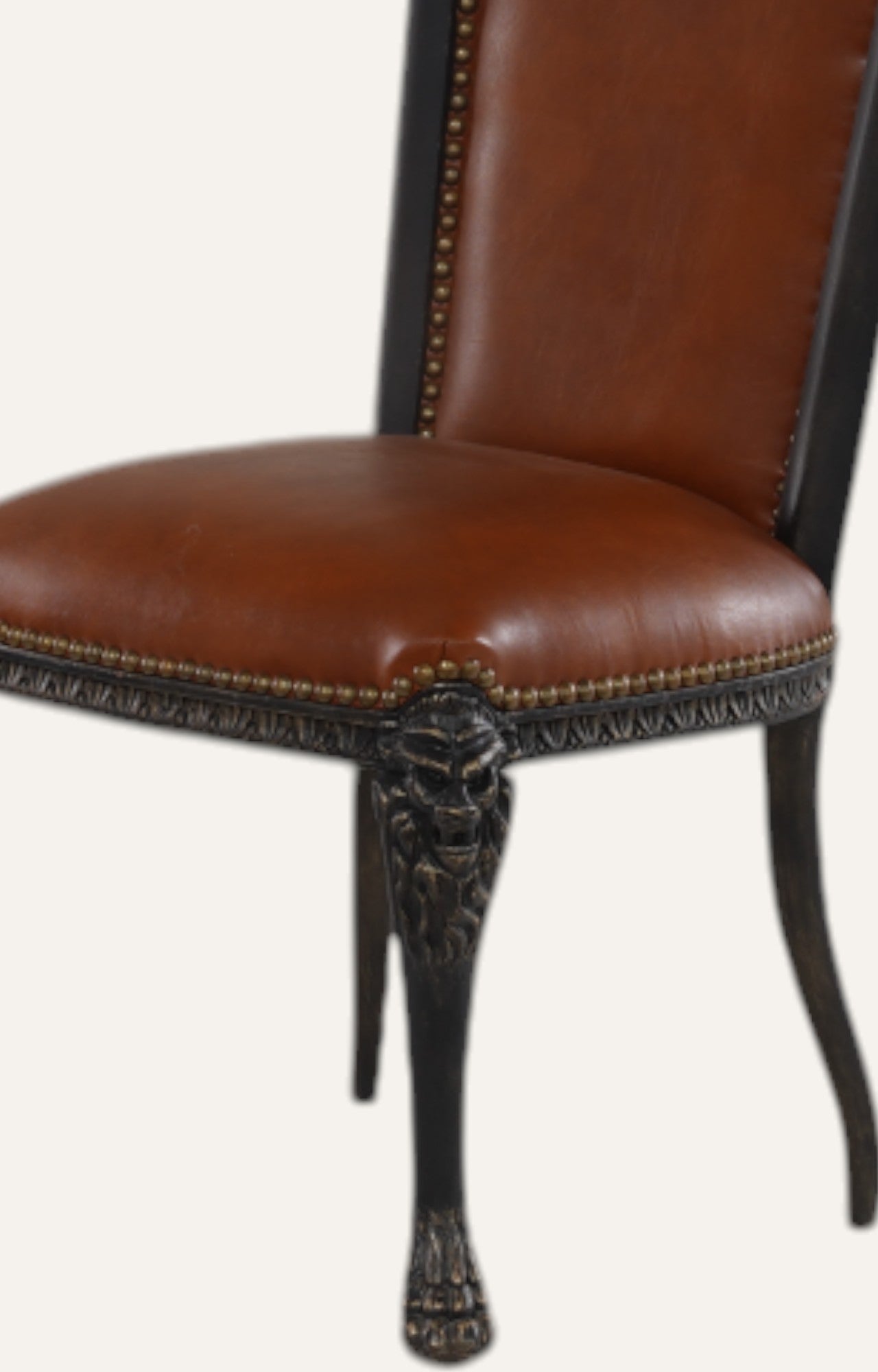 French Leather Lion Head chair