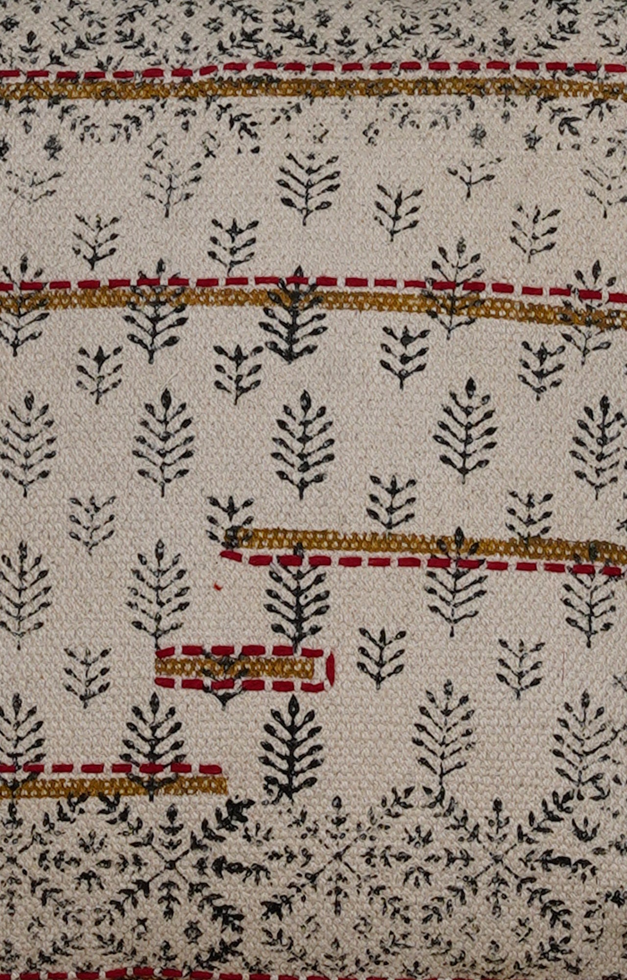 Vintage-Inspired Printed Cushion with Tassels