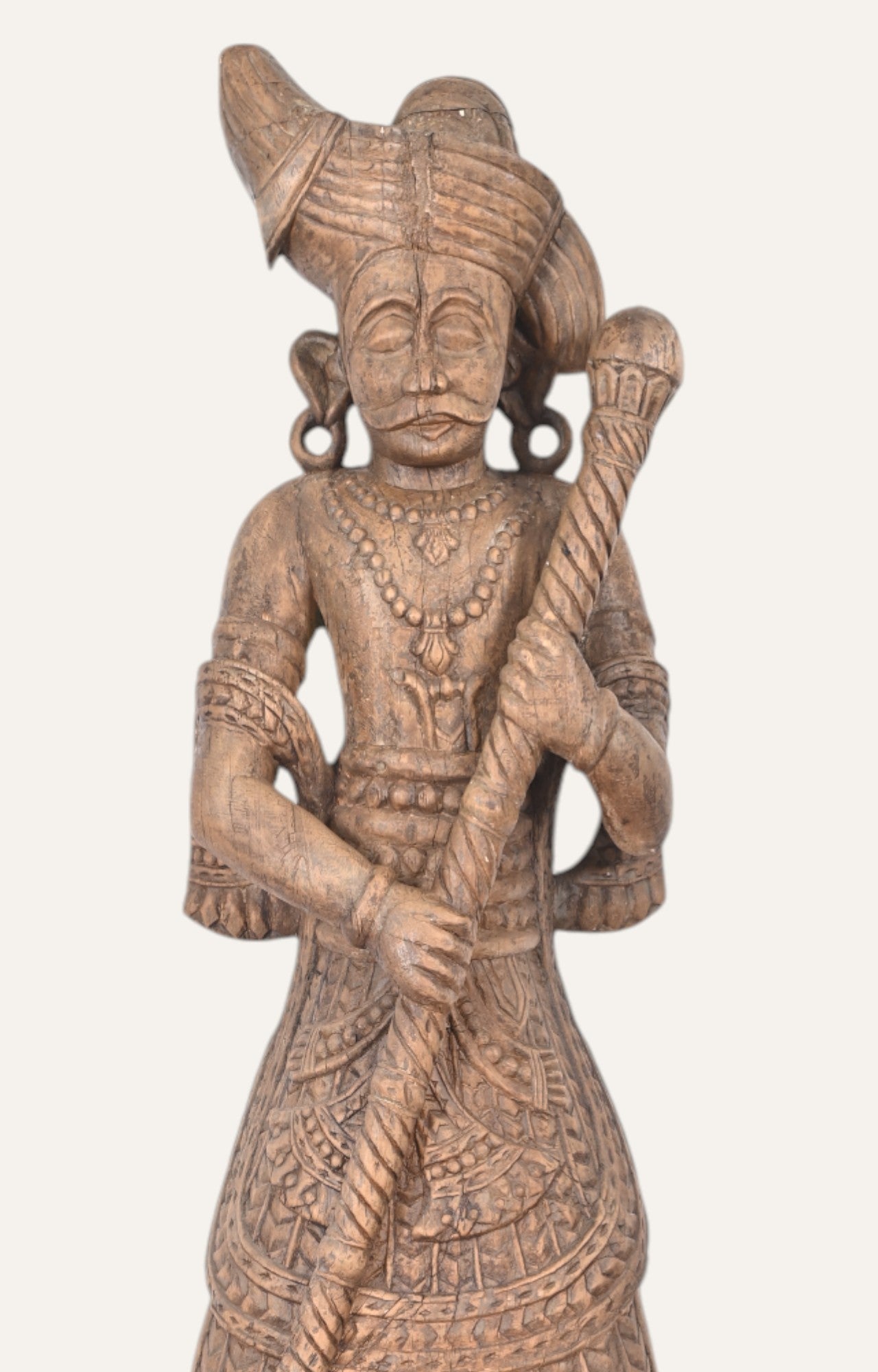 Handcrafted Wooden Virasan Darban Statue – Traditional Ethnic Showpiece