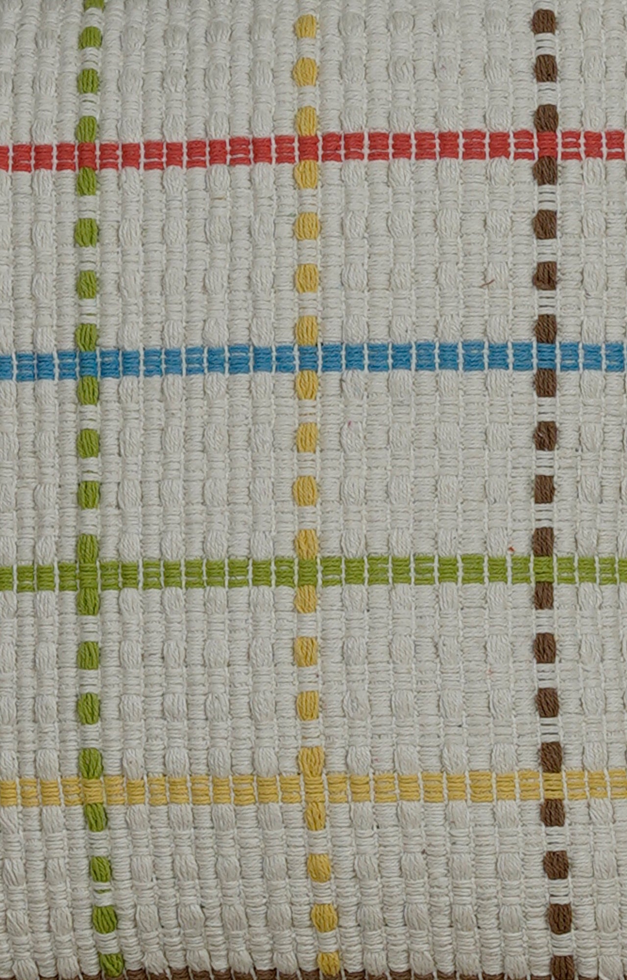 Embroidered Cushion in Colorful Checkered Pattern