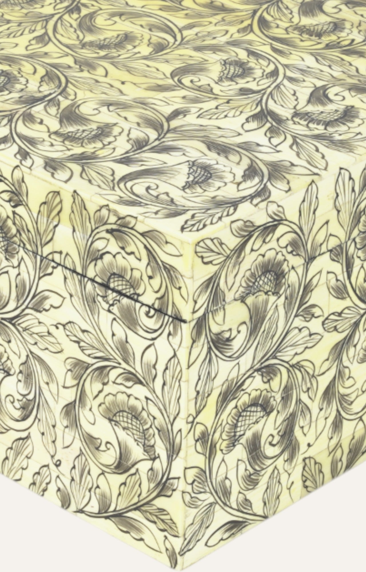 Floral Mango Wood and Bone Antique  Jewelry Box