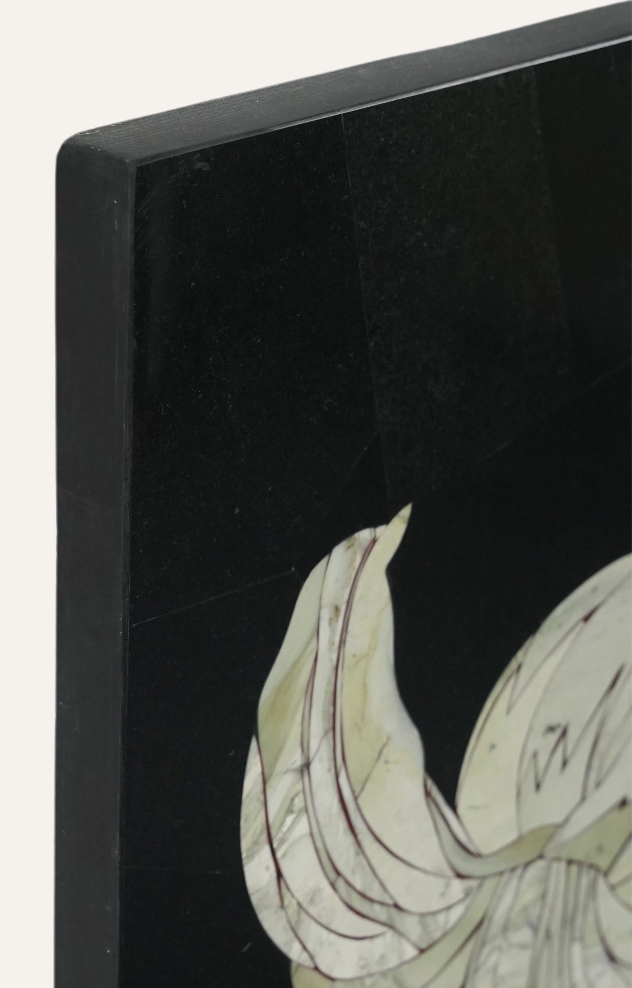 Lily Inlay Wall Panel in Black Limestone