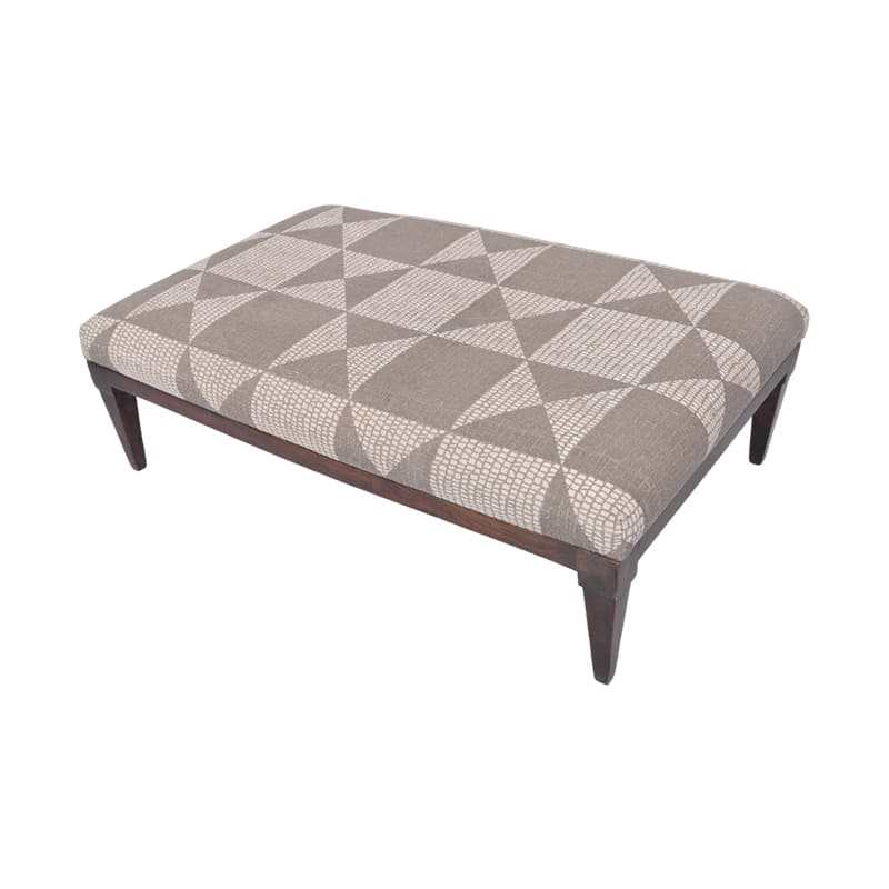 Geometric Printed Wooden Ottoman