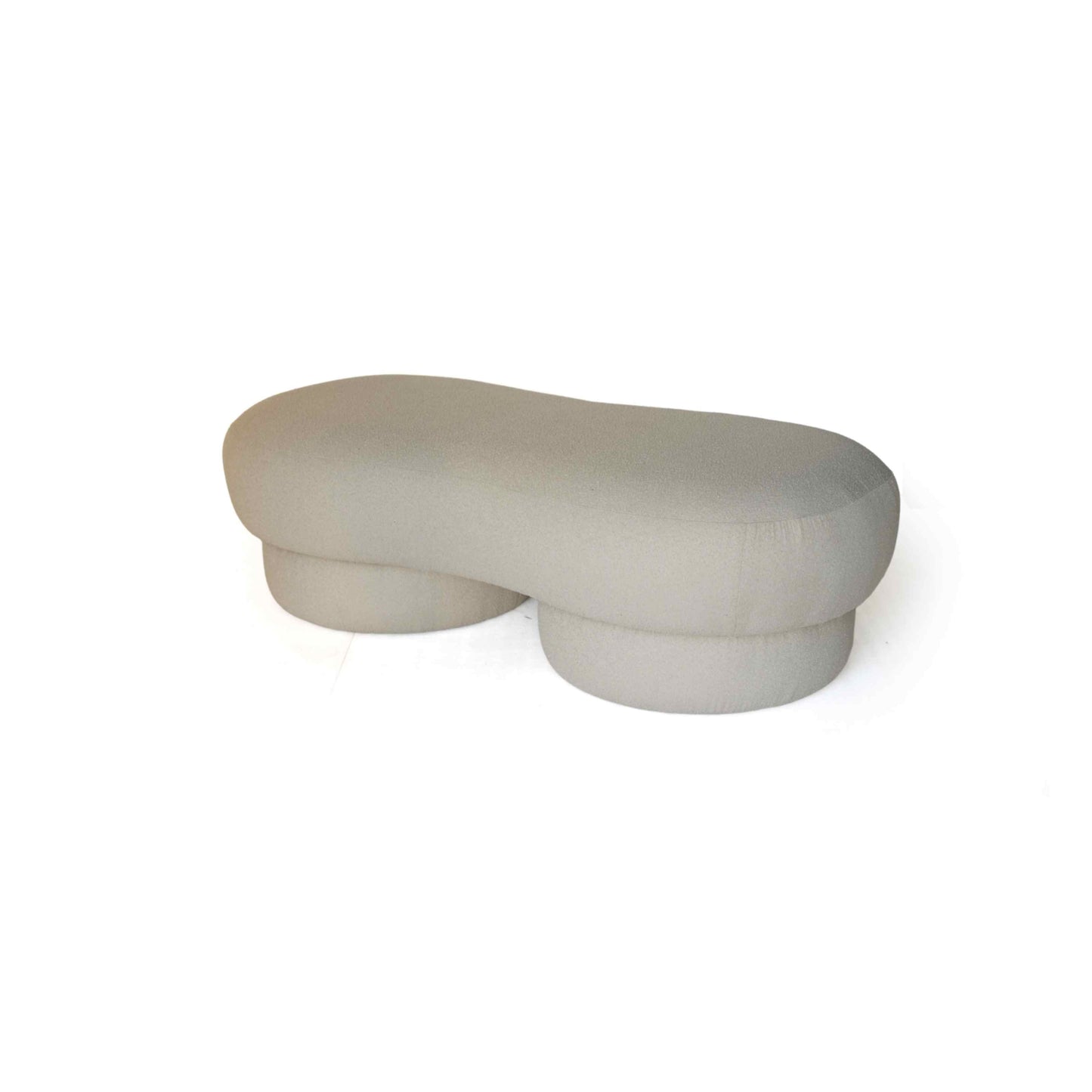Wave Ivory Curved Ottoman