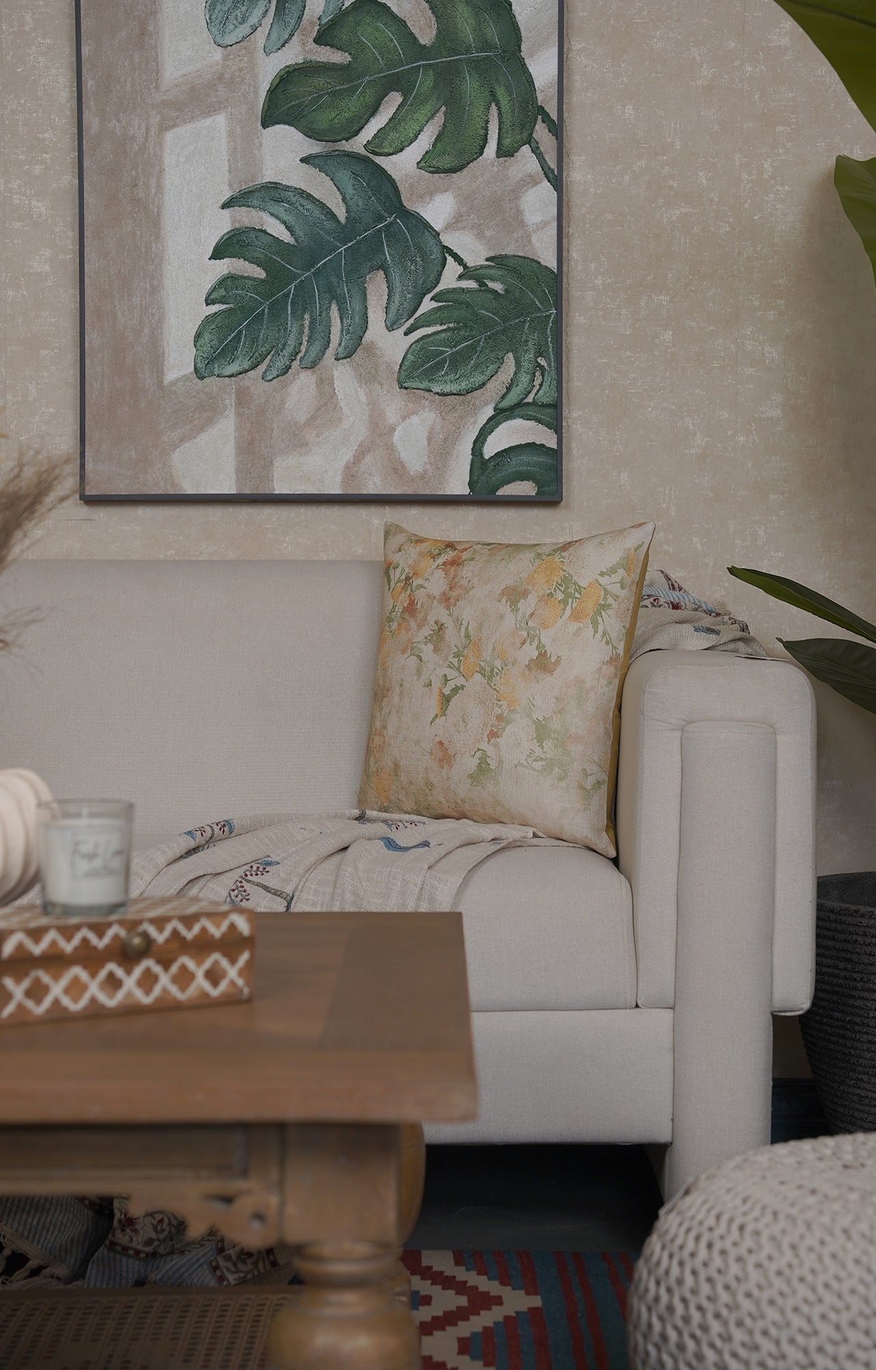 Pastel Blossom Cotton Cushion Cover