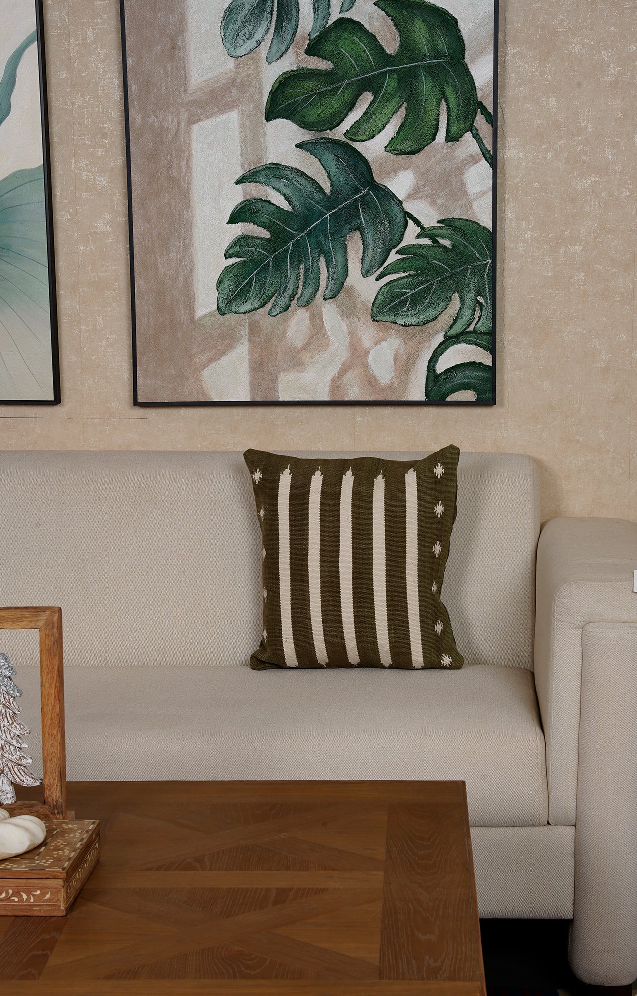 Vertical Stripes Handwoven Cushion