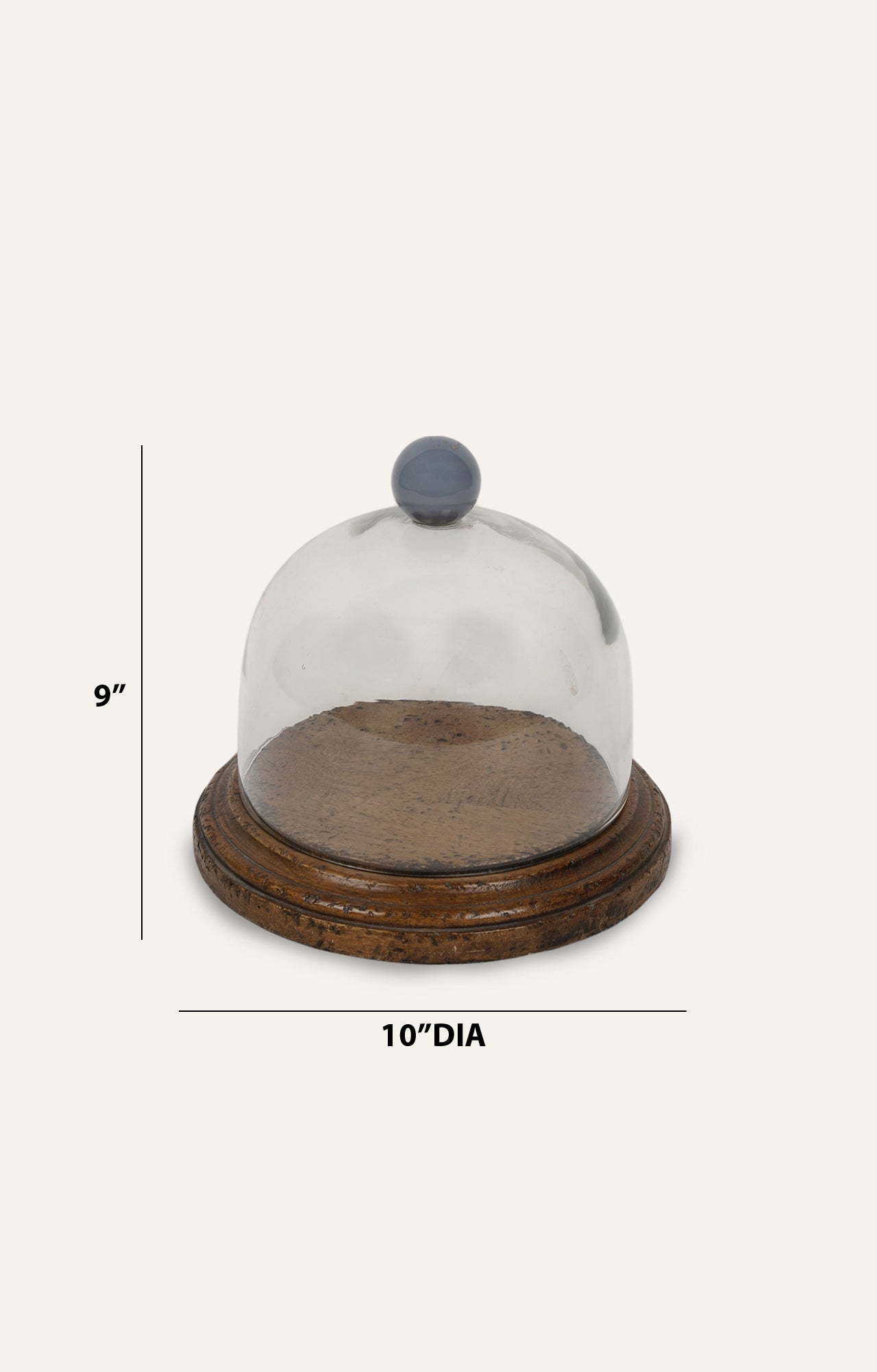 Cake Cloche with Blue Chalcedony Finial