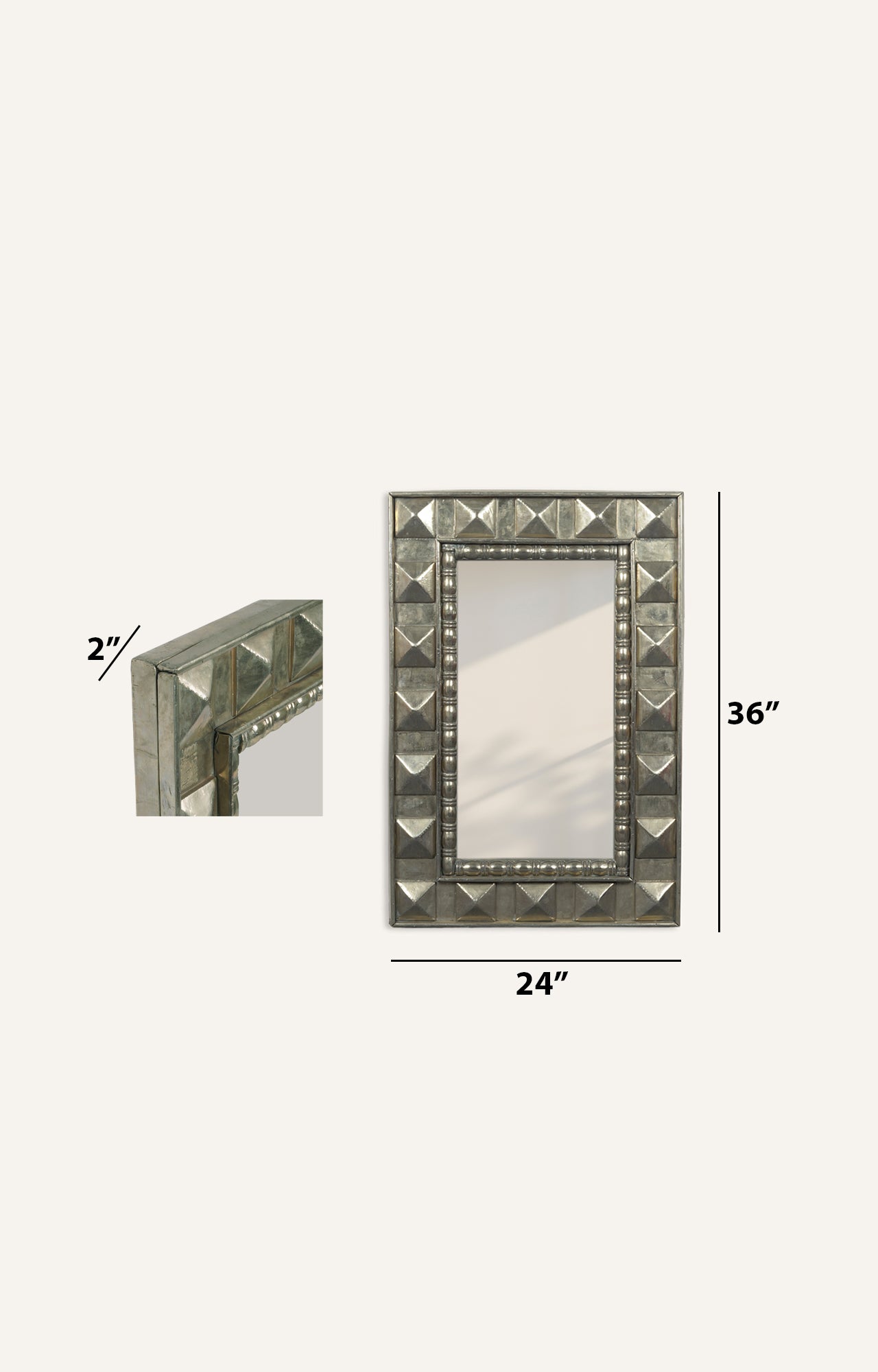 White Metal Framed Mirror