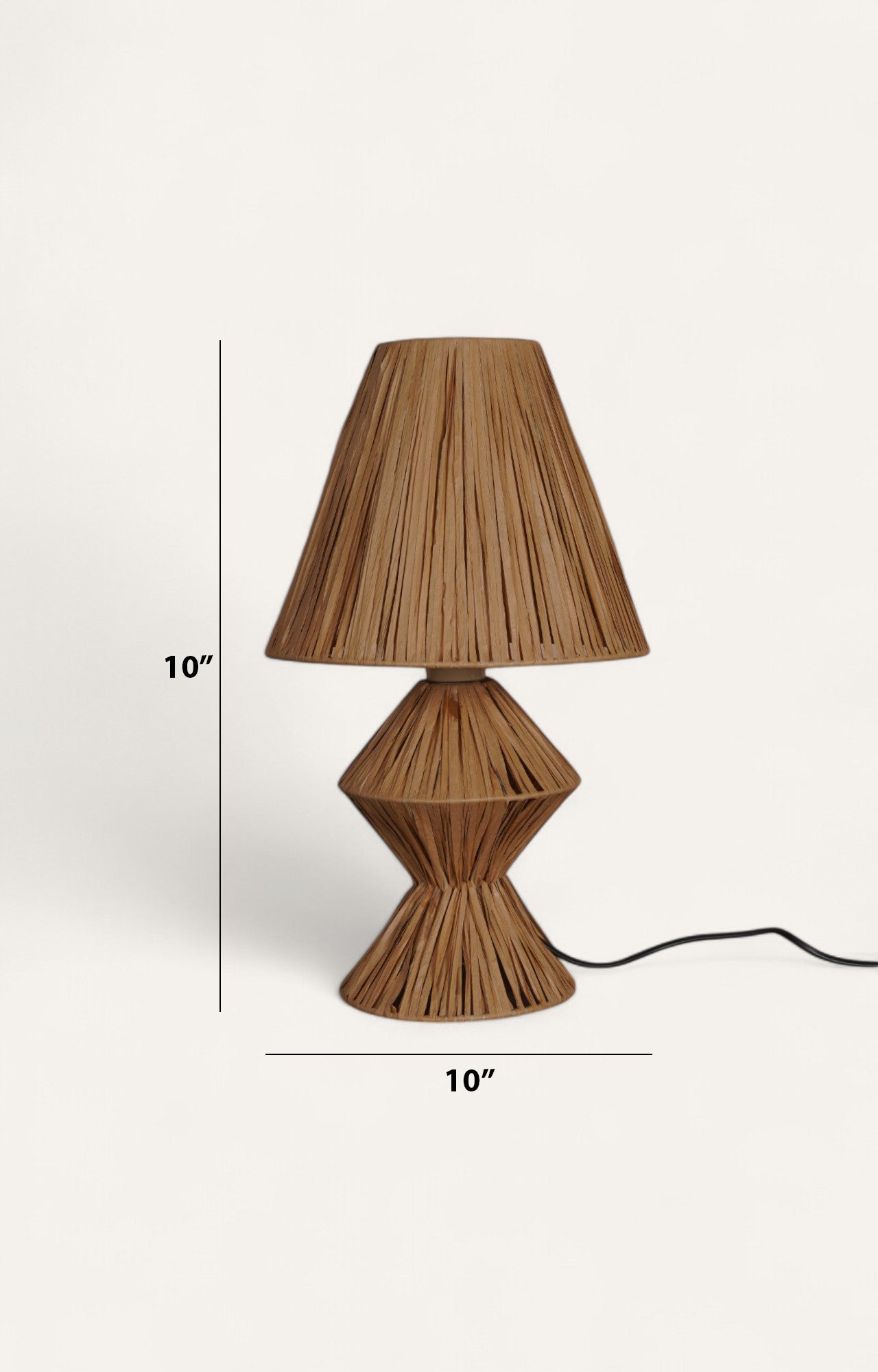 Geometric Natural Raffia Rope Table Lamp