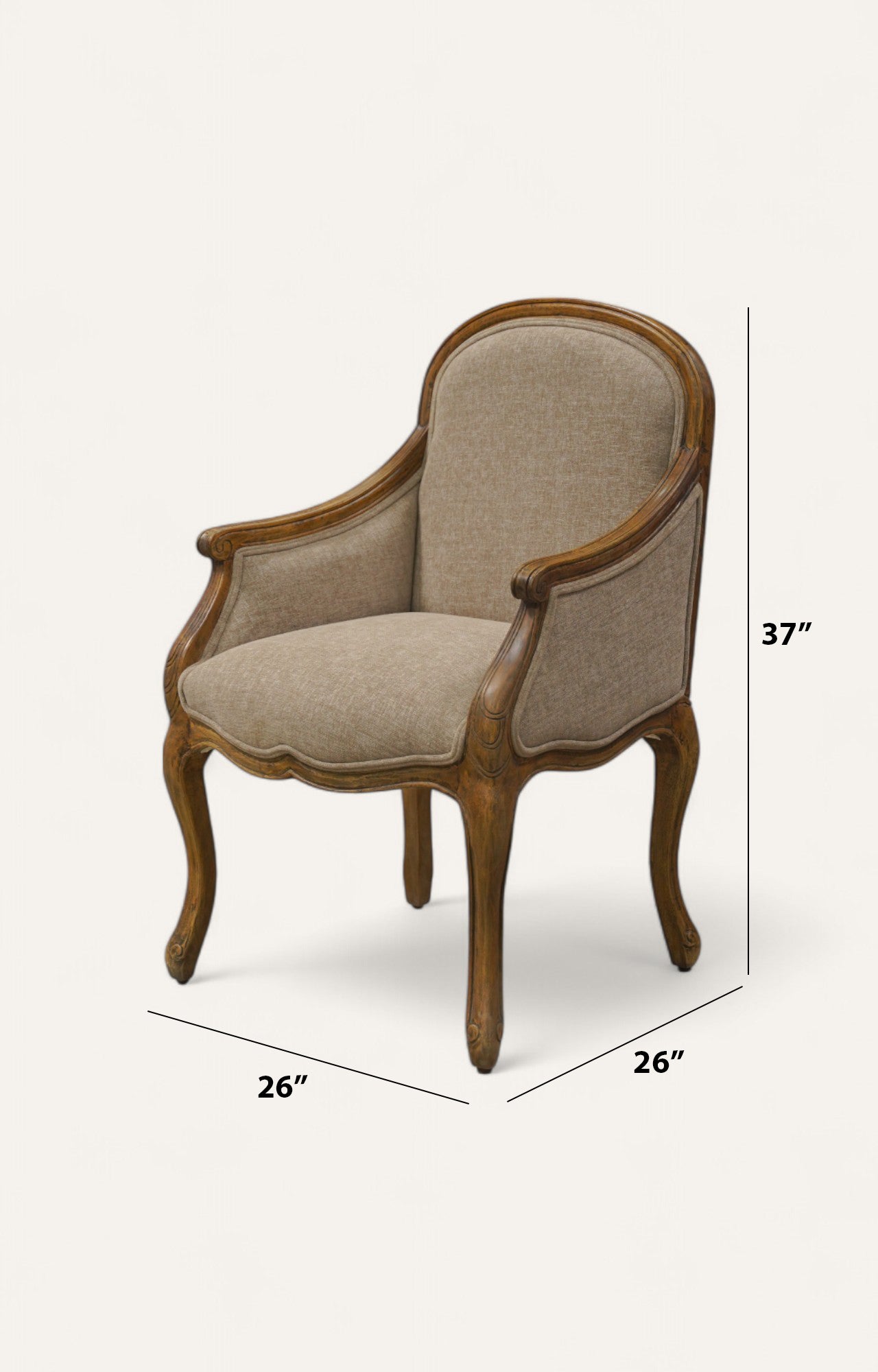 Classic French-Style Wooden Armchair