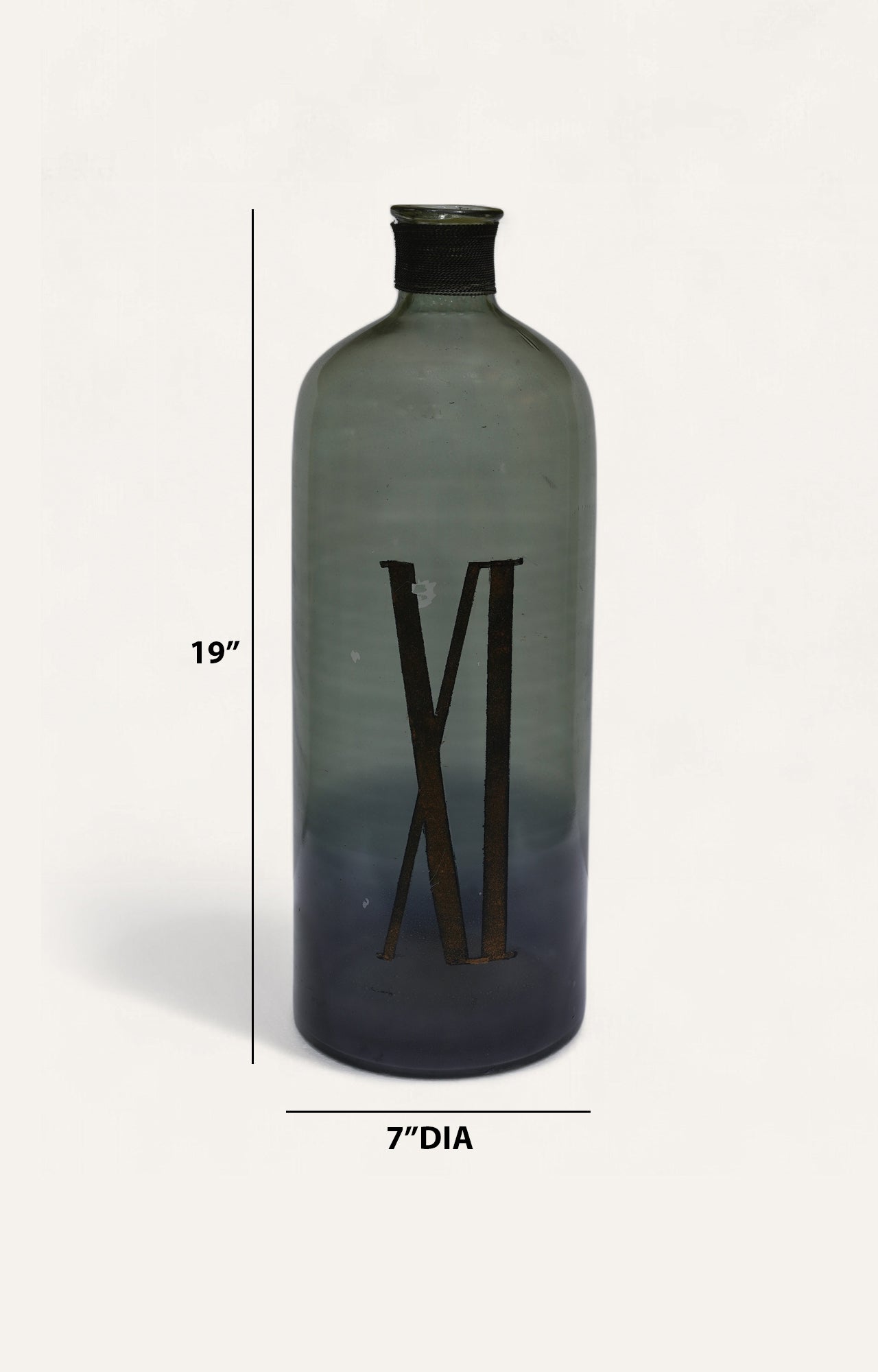 Smoky Grey Bottle Glass Vase