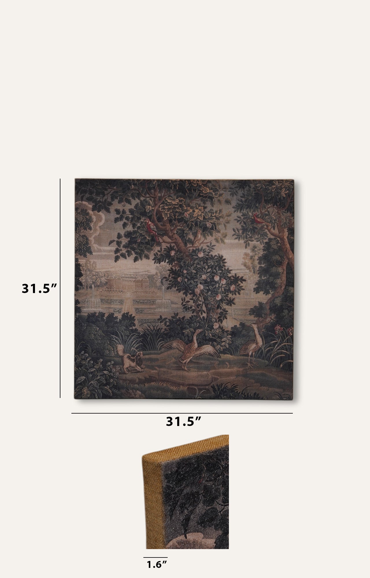 Traditional Forest Texture Print on Hessain Wall Painting