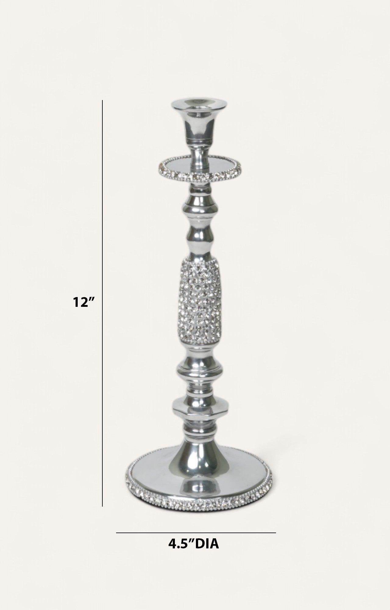 Victorian Crystal Metal Candle Stand