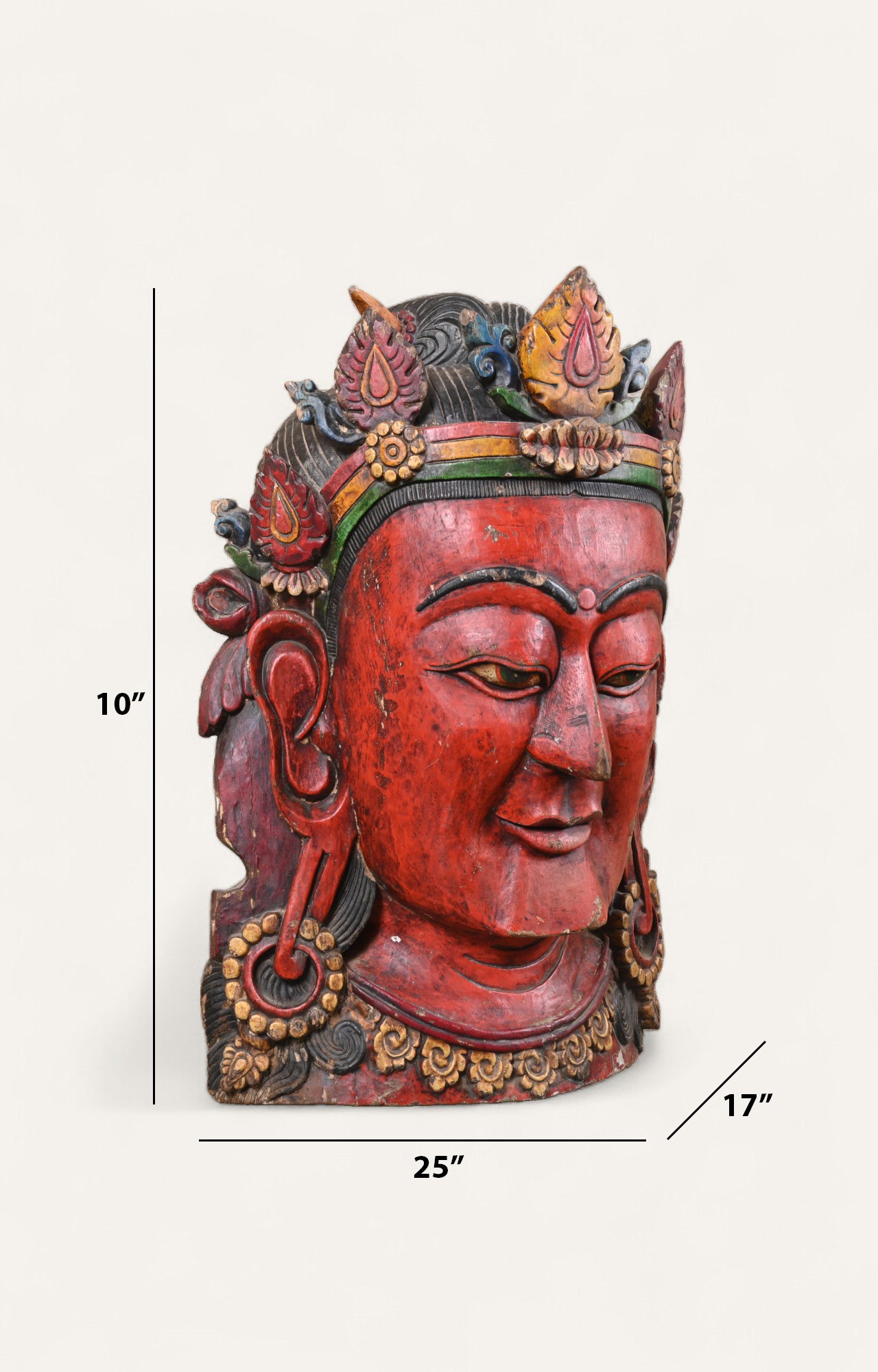 Vintage Teak Wood Himalayan Wall Mask