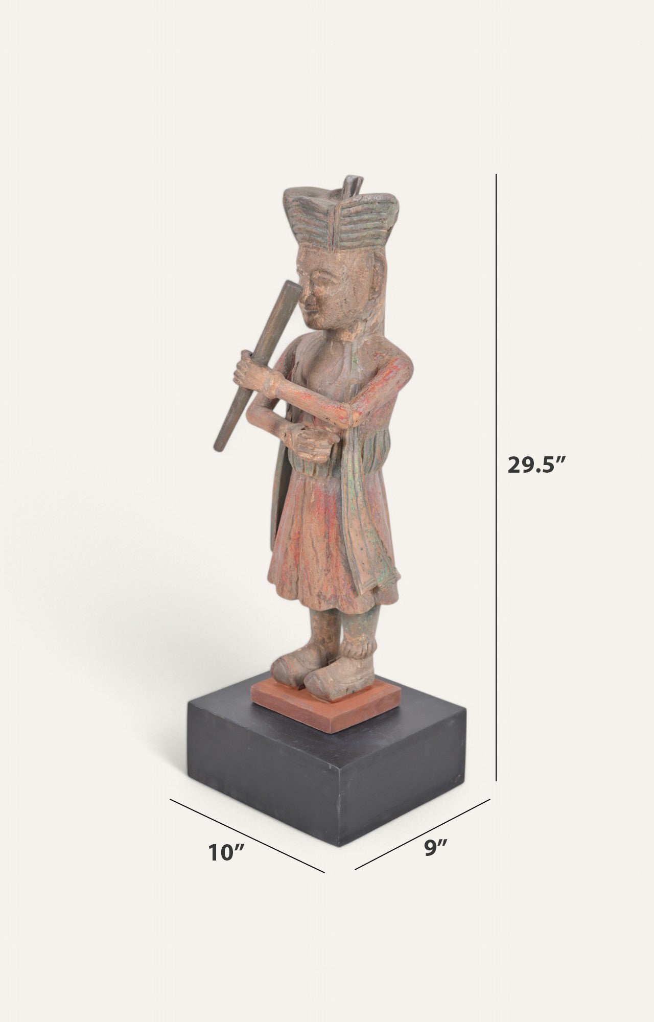 Vintage Teak Musician Figurine