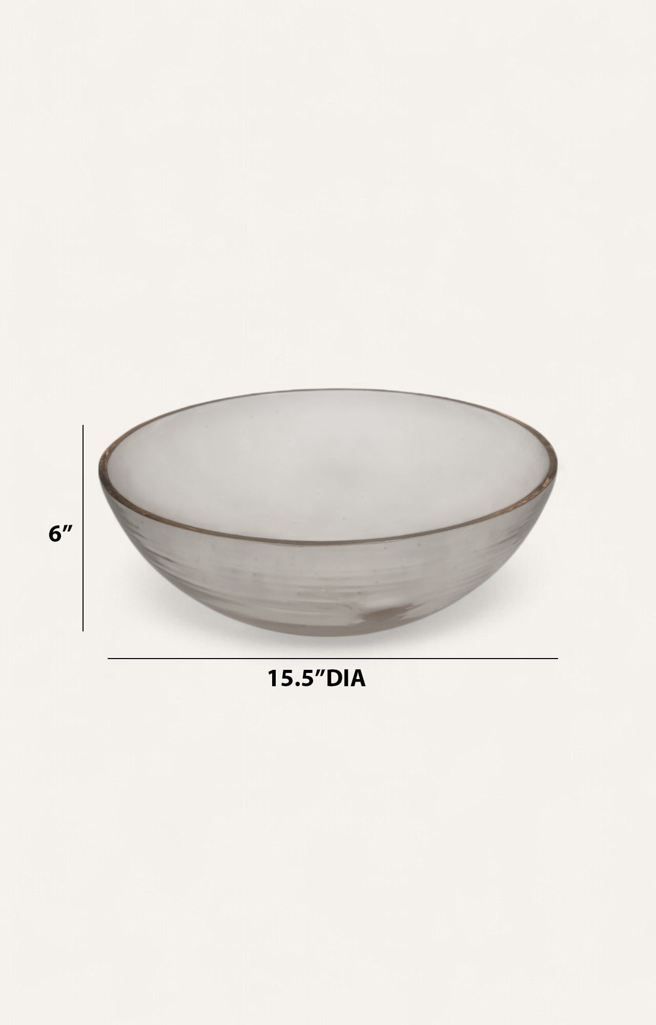 Minimalist Clear Glass Fruit Bowl with Golden Rim