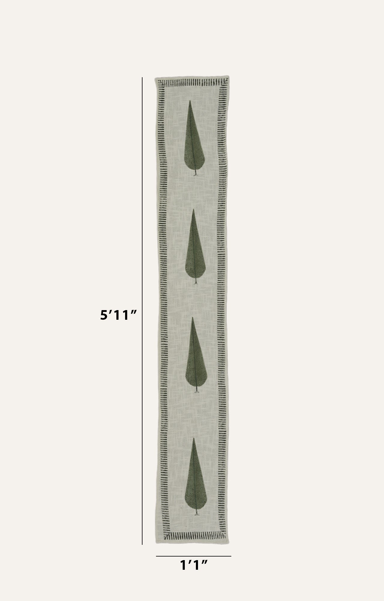 Verdant Bliss: Green Motif Dining Table Runner