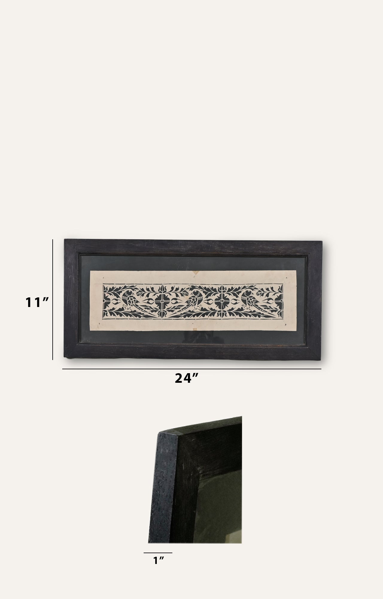 Floral Handmade paper stencil (Framed)