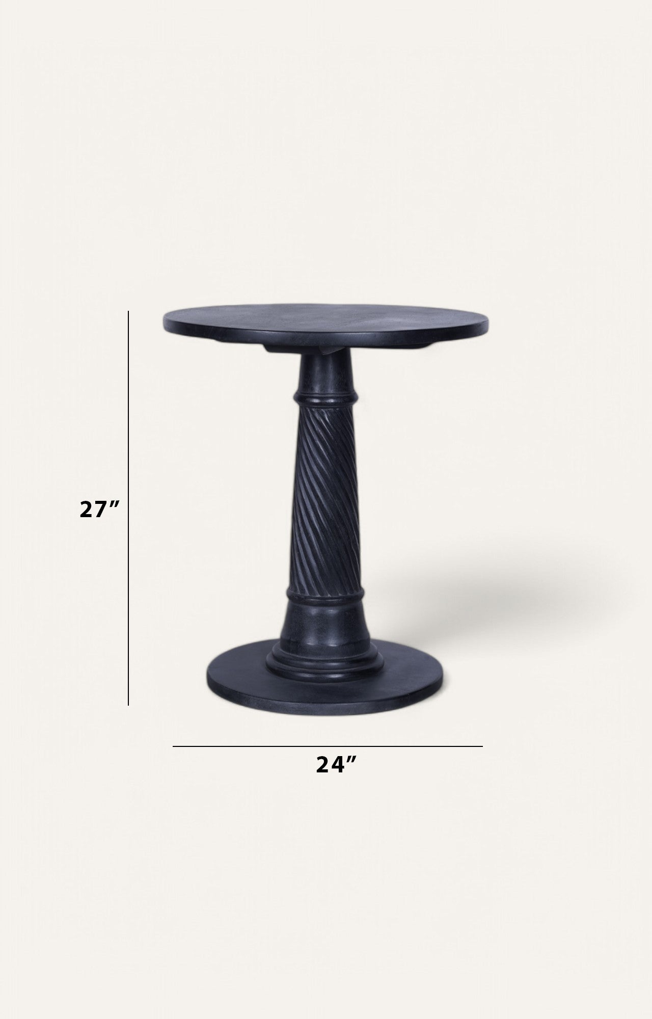 Fluted center leg side table