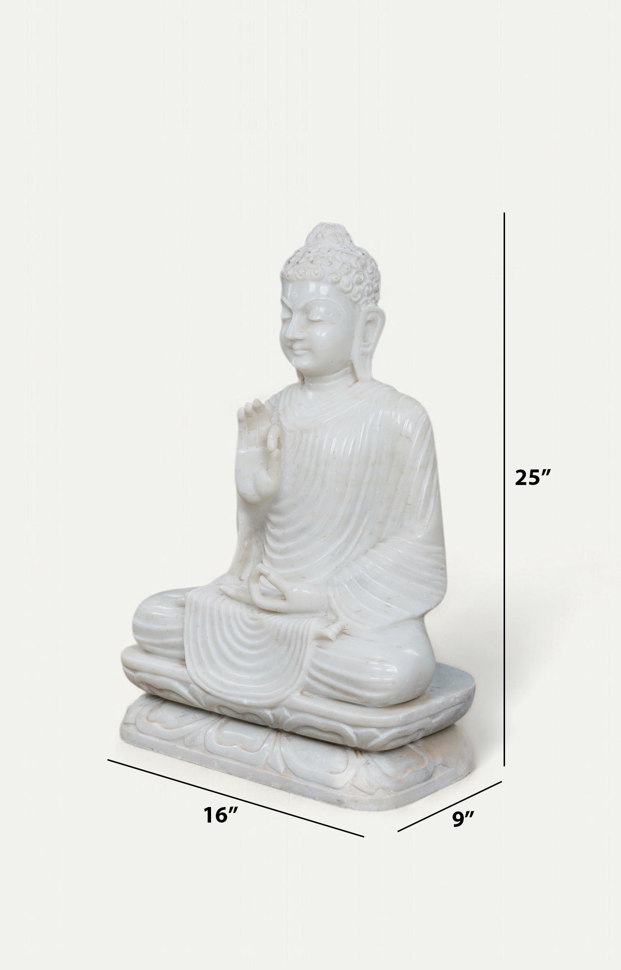 Calming Marble Buddha Sculpture