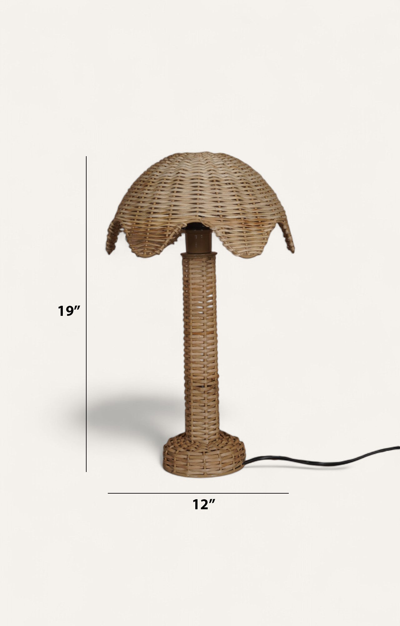 Scalloped Natural Cane Table Lamp