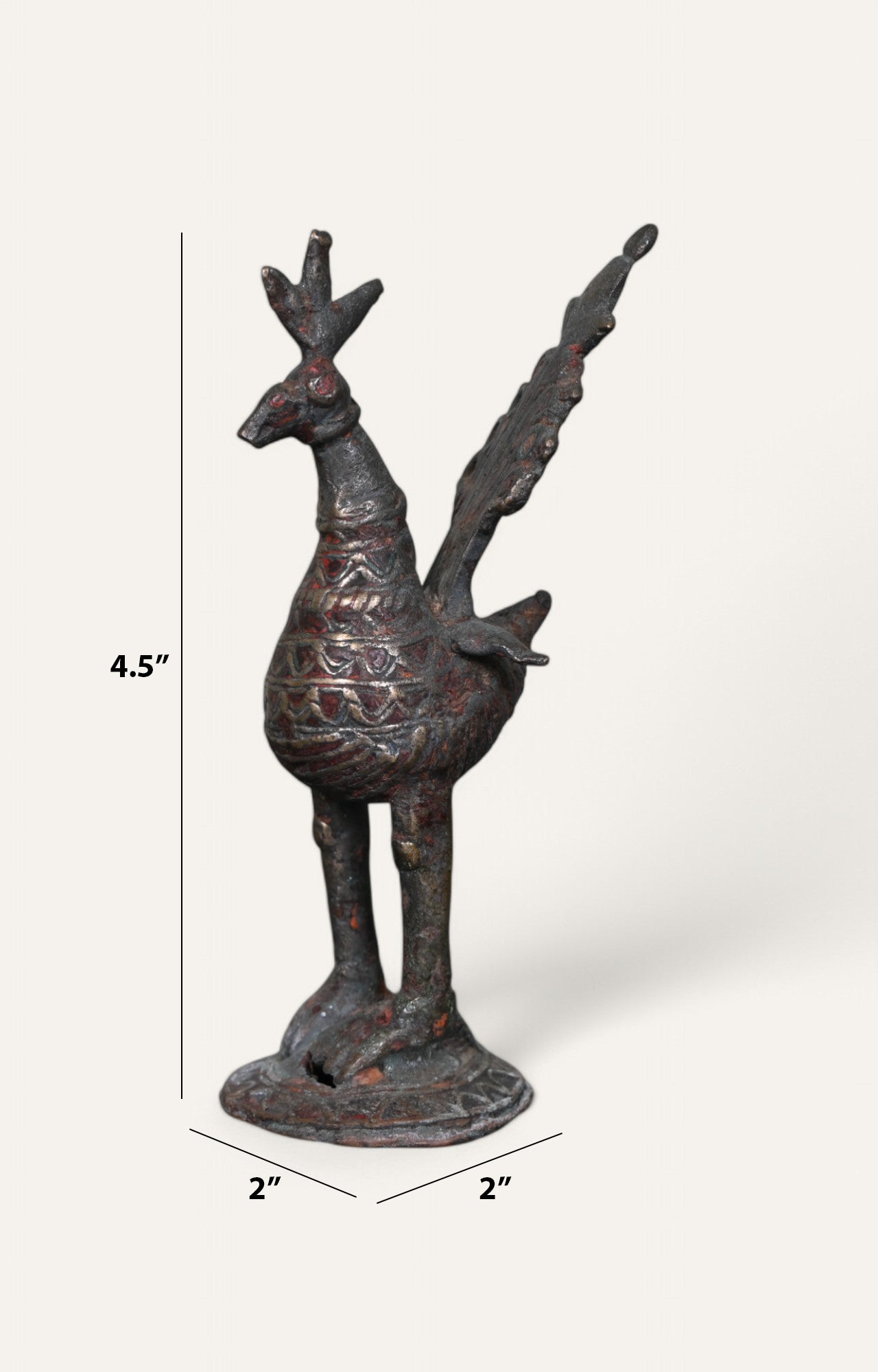 Peacock Brass Vintage Figurine