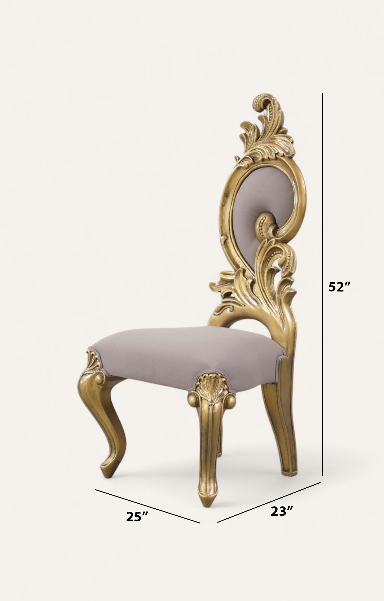 Gold Leaf Baroque Scroll Dining Chair
