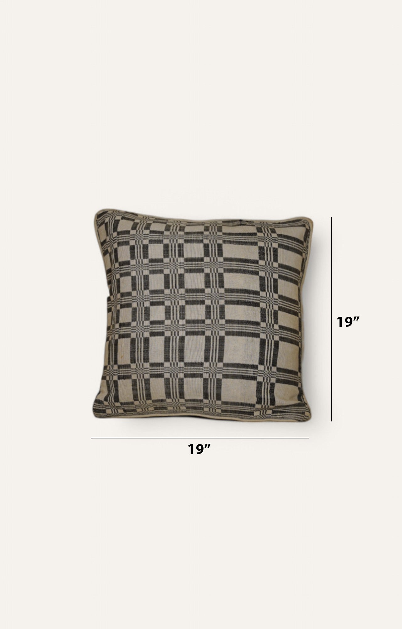 Black and White Geometric Patterned Printed Cushion