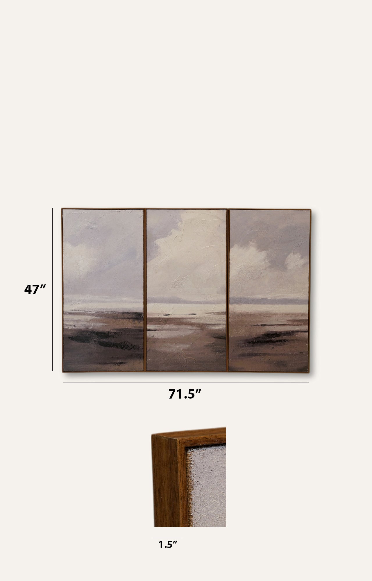 Landscape Canvas Heavy Textured Art on Hessian Set of 3