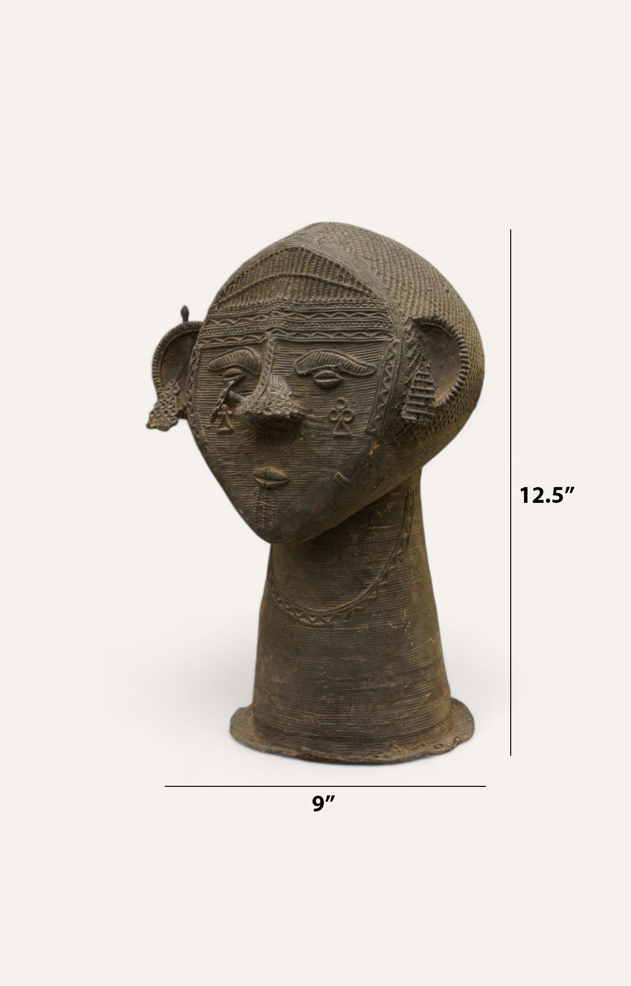 Eternal Dhokra Head Abstract Brass Vintage Sculpture Home Décor