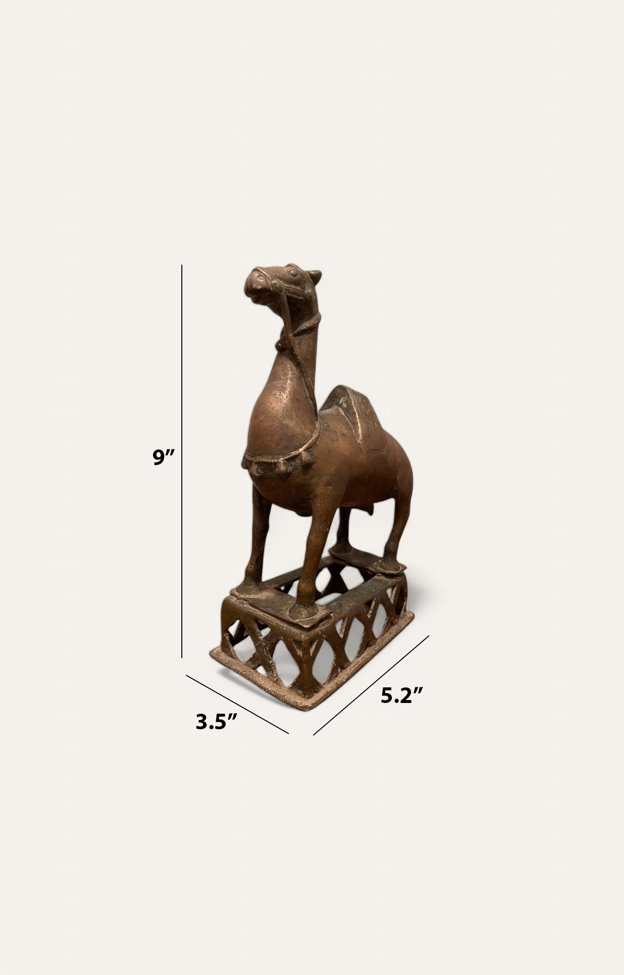 Camel on Stand Antique Brass Art  Statue