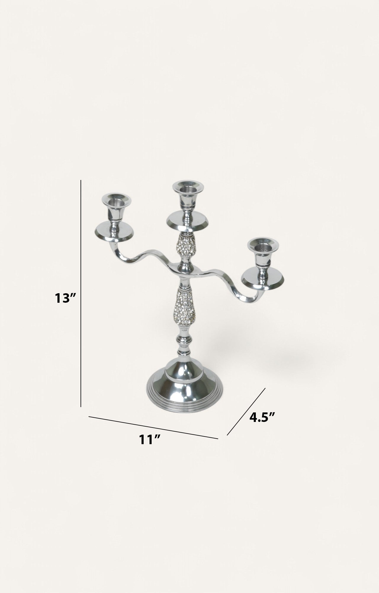 Victorian 3-Arm Crystal Candle Holder
